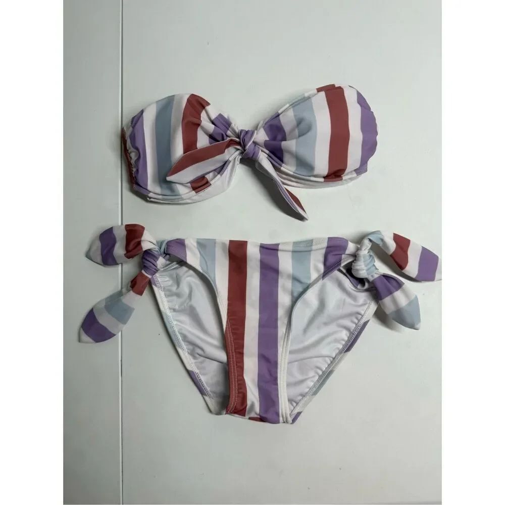 Aeropostale Women’s Multicolour Striped Bikini Set Size S See Description